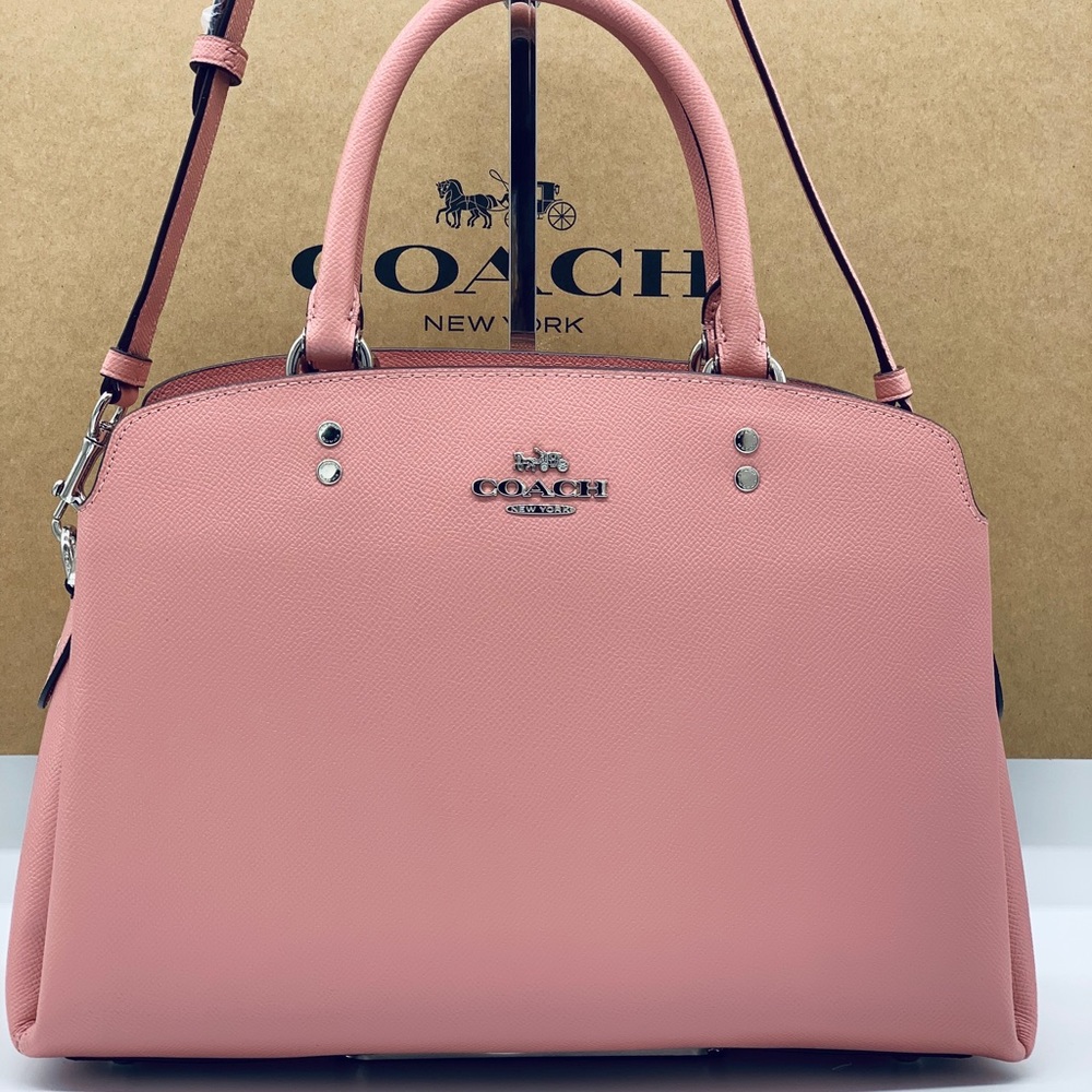 COACH Carryall Crossgrain Leather Lillie Satchel - Picture 2 of 16